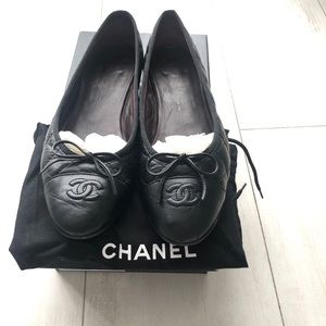 Chanel quilted ballet shoes 37.5